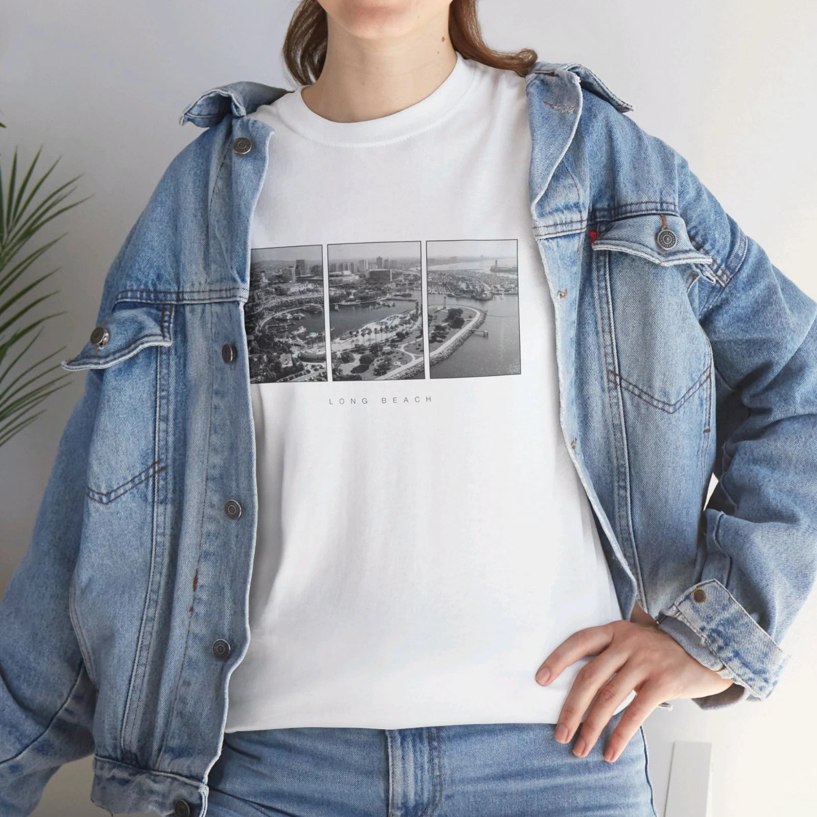 Long Beach T Shirt, Unisex Apparel Tee, Travel Gift Idea, Vintage Minimal Style