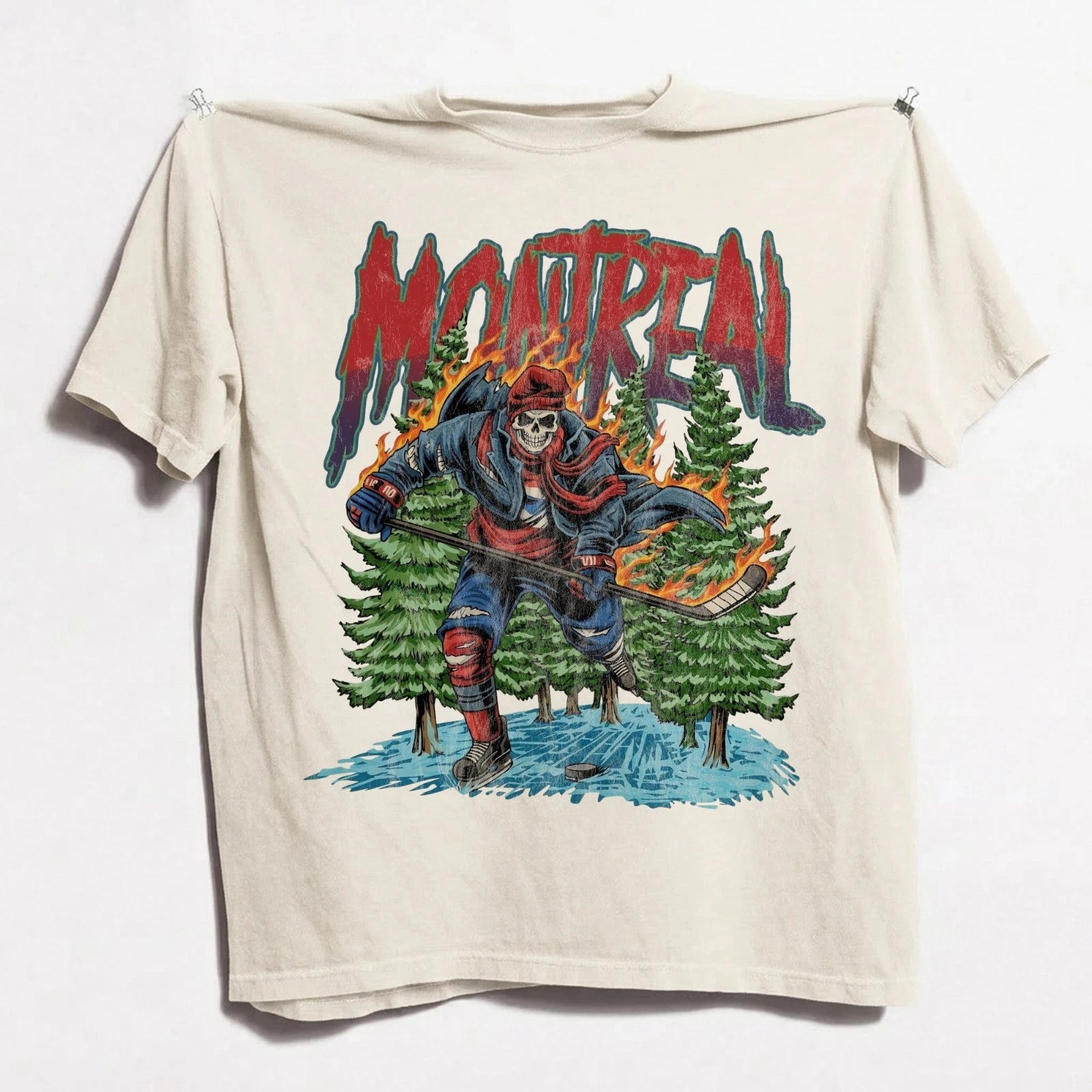 Montreal Canadiens Ice Hockey Skeleton Vintage Comfort Color T-shirt