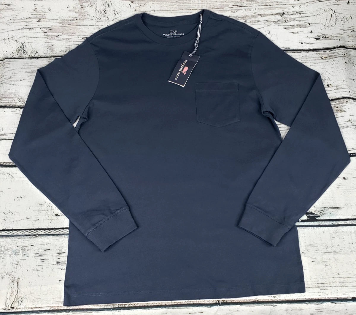 Vineyard Vines Men's Long Sleeve Pocket T-Shirt Blue Blazer Size Medium - NEW