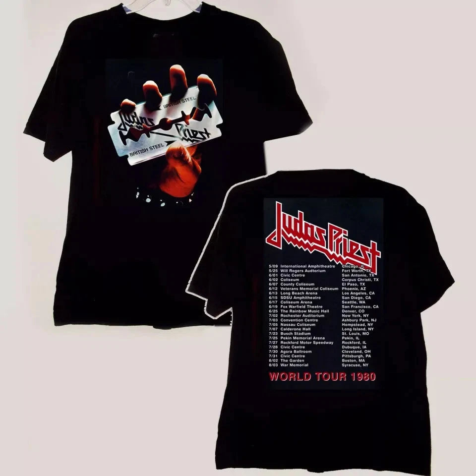 Judas Priest British Steel Anniversary World Tour 1980 T-Shirt