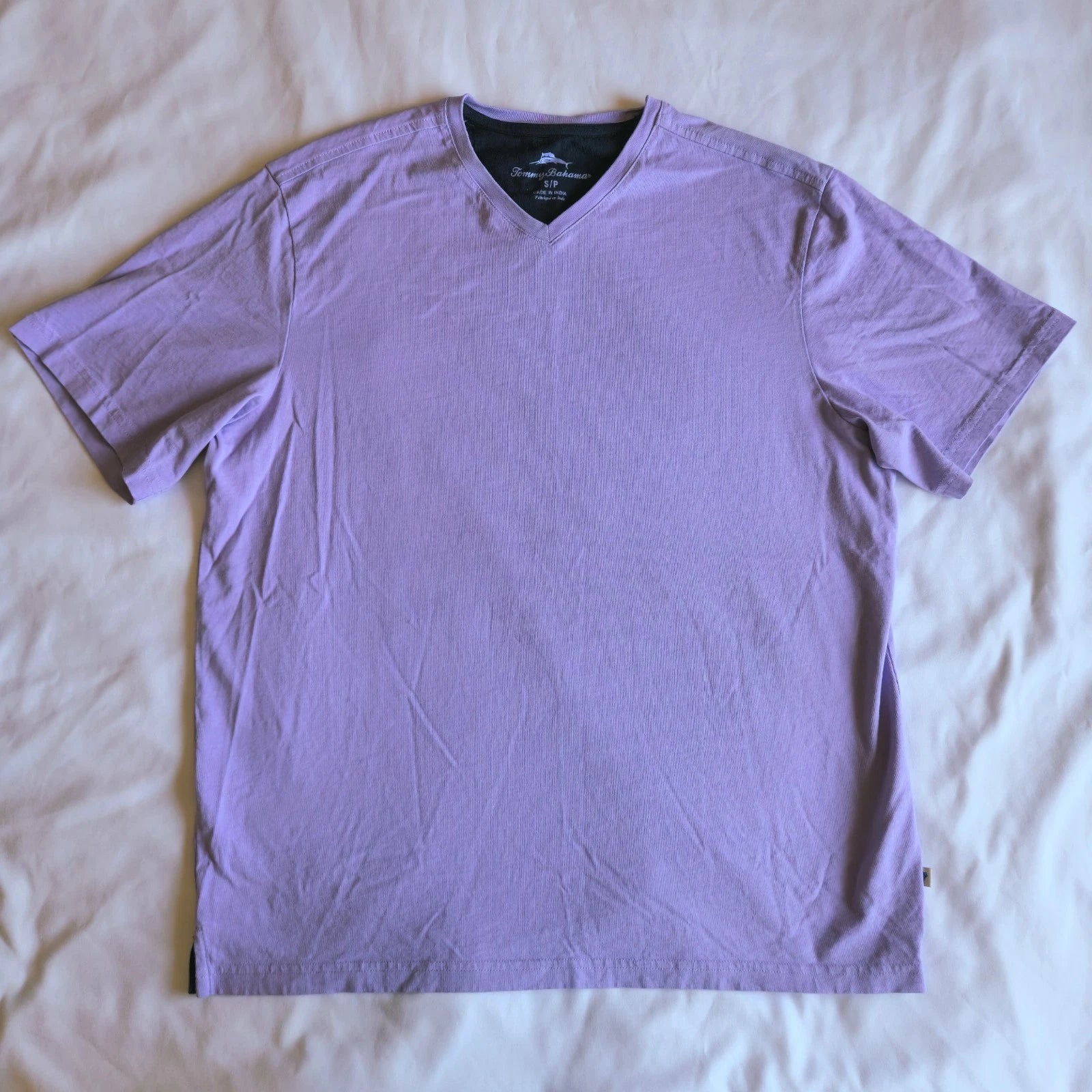 Tommy Bahama Men's S Purple Lavender V-Neck Short Sleeve 100% Cotton T-Shirt Tee