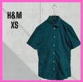 Pristine Condition [H&M] Slim Fit Green Dot Short Sleeve Shirt Green