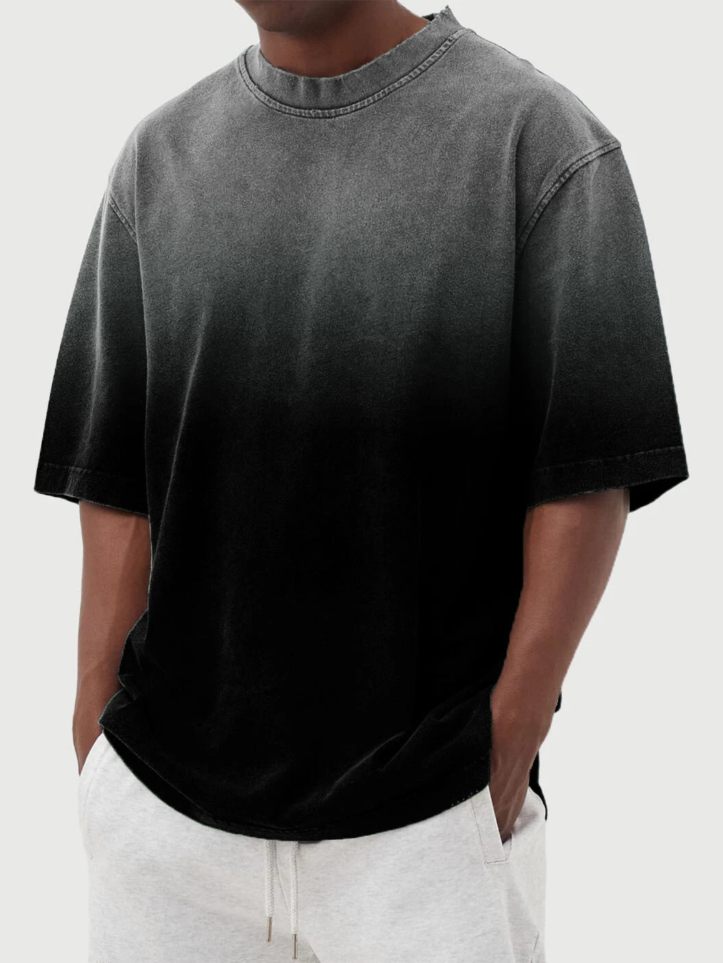 Men's Gradient Short Sleeve Fashion T-Shirt Classic Casual Slim Shirts