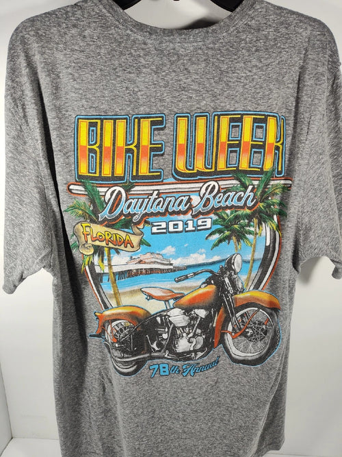 2019 Daytona Beach Bike Week Men's Size XL Motorcycle Palm Trees EUC