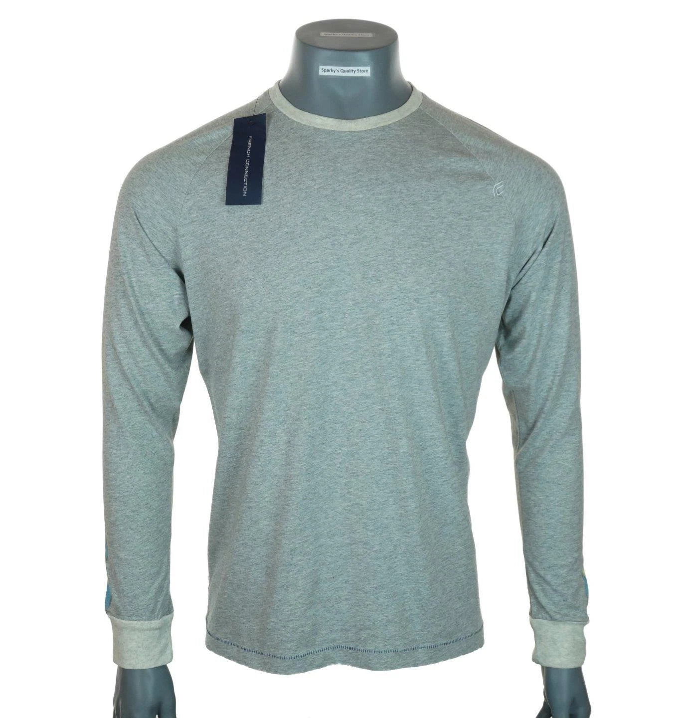 New Men's French Connection Long Sleeved T Shirt RRP£40 Embroidered Top XS S M