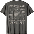Emotional Support Husband Do Not Pet Funny Monkey (ON Back) T-Shirt