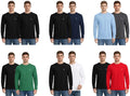 2 PK Mens Long Sleeve T-Shirt Soft Cotton Plain Round Neck Casual Tee Tops S-3XL