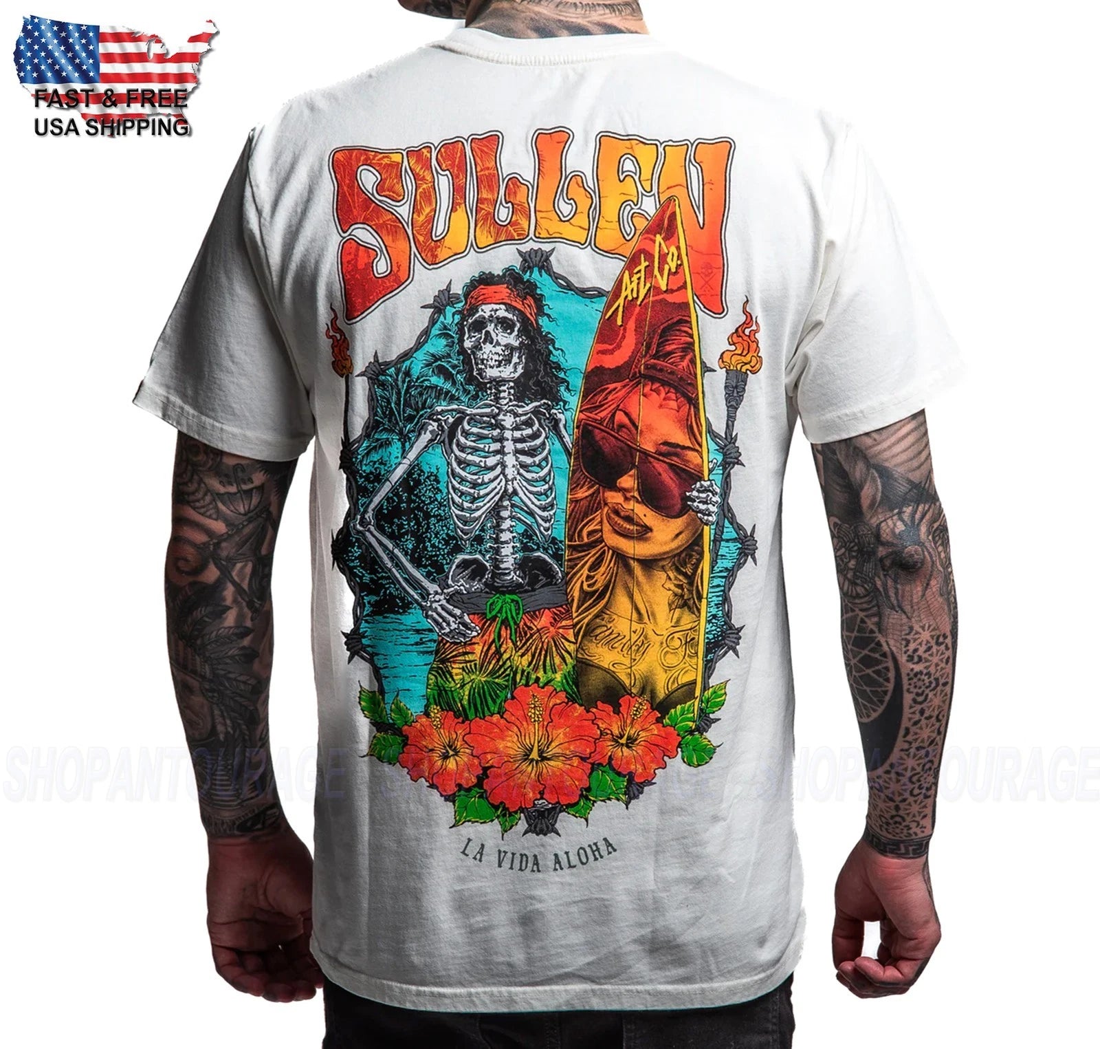 Sullen Art Collective La Vida Aloha Premium SCM8043 Short Sleeve T-shirt For Men