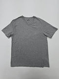 Boss Men Gray Logo V-Neck T-Shirt Size L Regular Casual Cotton Jersey