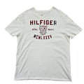 Tommy Hilfiger Men’s M White V-Neck Sports Graphic T-Shirt Cotton