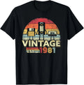 1981 Birthday Vintage T-Shirt Retro Vintage Tee Gift Unisex T-Shirt