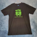 Adidas T-Shirt XL Black Neon Green Oregon Trail Pixel Art Graphic NWT Running