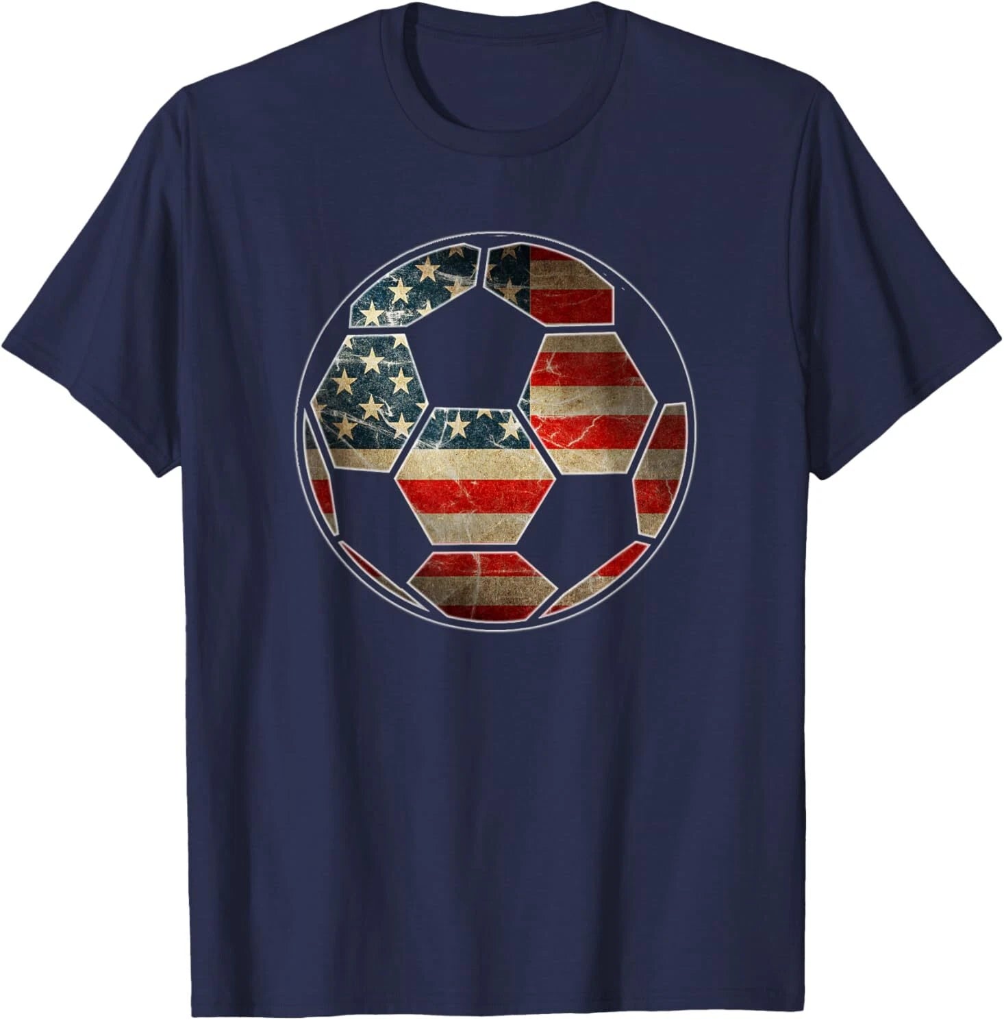 American Flag on Soccer Ball - Soccer Ball Flag T-Shirt