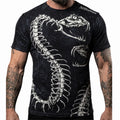 $58 AFFLICTION Black SKELETAL SNAKE Short Sleeve Slim Fit Y2K T-shirt NWT