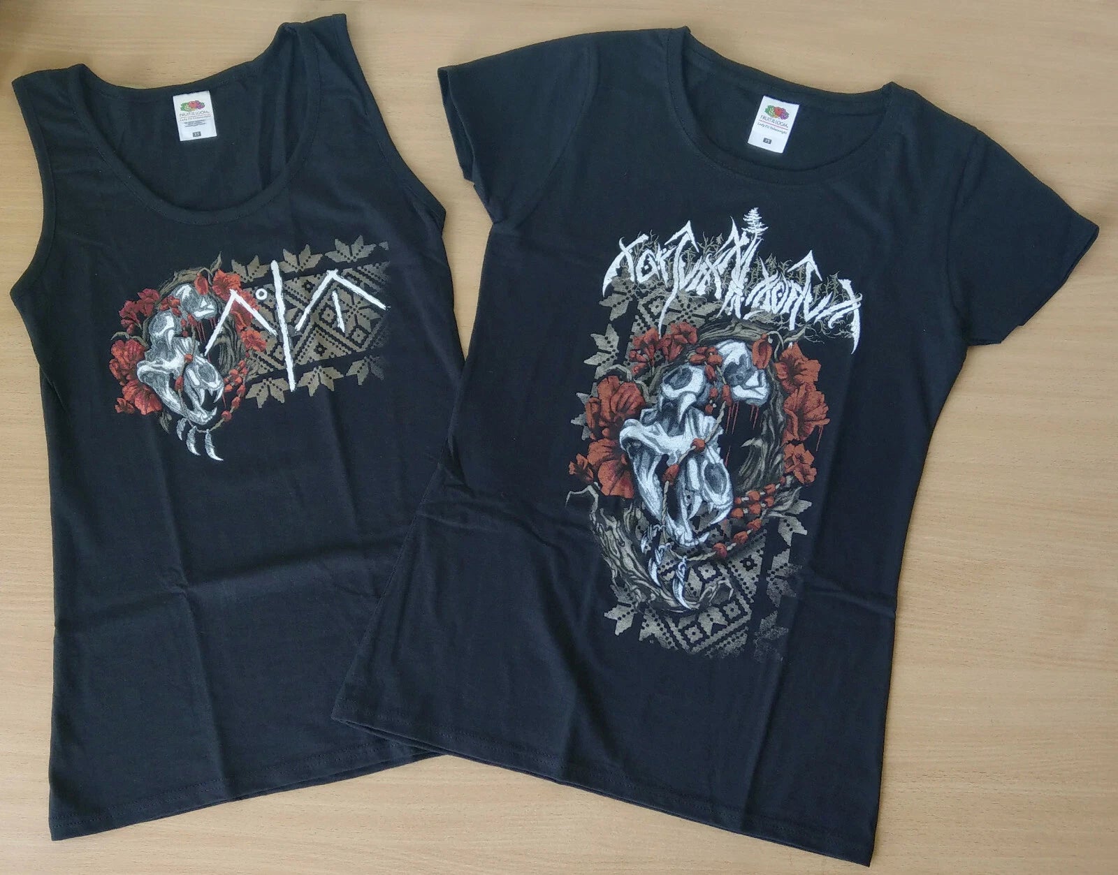 NOKTURNAL MORTUM - Skull and Poppies (Girly T-Shirt / Vest Shirt)