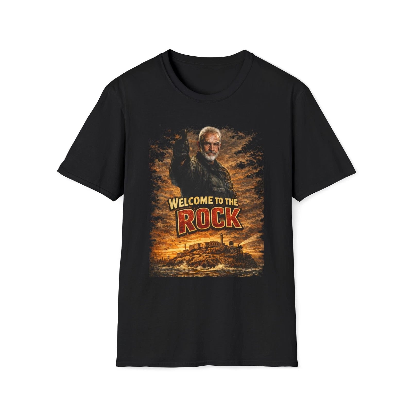 Welcome to the Rock Movie T-Shirt – Sean Connery Action Classic