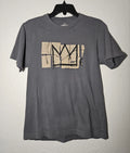 Uniqlo SPRZ NY Shirt Mens Small Gray Jean-Michel Basquiat Graffiti Art Graphic
