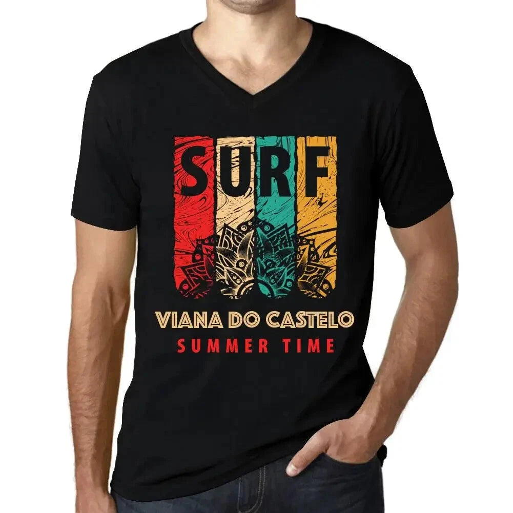 Men's Graphic T-Shirt V Neck Summer Time Surf In Viana Do Castelo Eco-Friendly