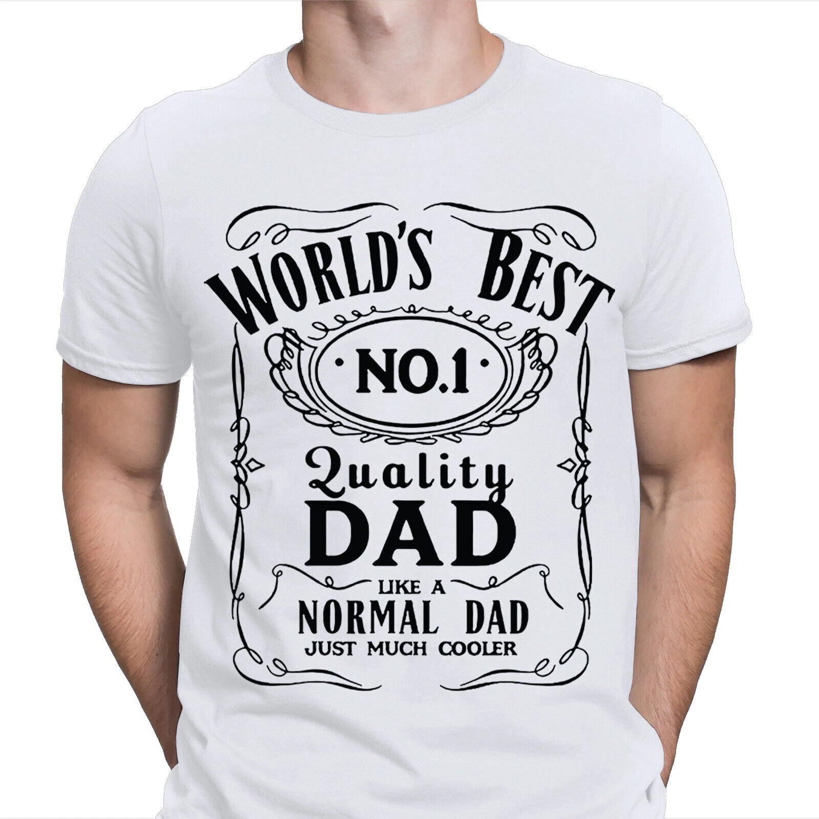No 1 Dad Gift World Best Daddy Fathers Day Mens Present Novelty Tee Top T-Shirts