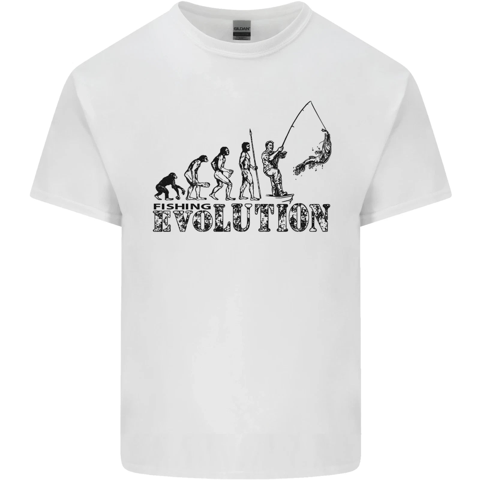 Evolution of a Fisherman Funny Fisherman Mens Cotton T-Shirt Tee Top