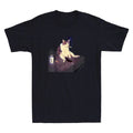 Cigarette Kitten Funny Smoking Cat Meme Stupid Brainrot Men's Black Navy T-Shirt