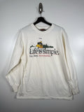 Vtg Canadiana Mens Life Is Simple Eat Sleep Snowmobile Long Sleeve T Shirt Sz XL