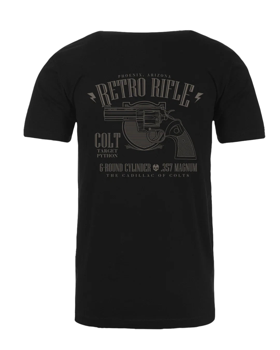 Retro Rifle Colt Python 357 Magnum T Shirt Black Graphic Tee Mens