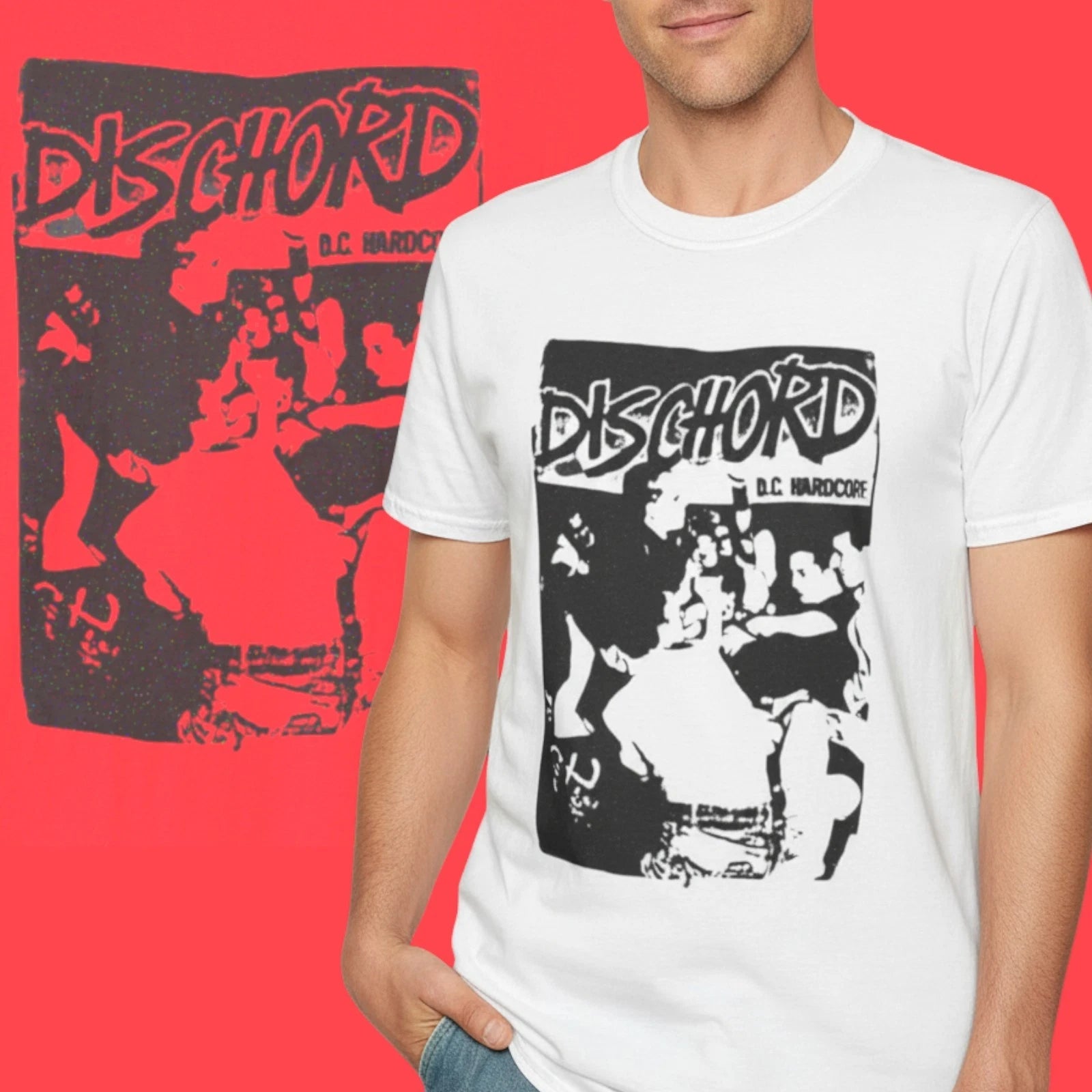 1981 Dischord Records Distressed Vintage Inspired Style Punk Tee