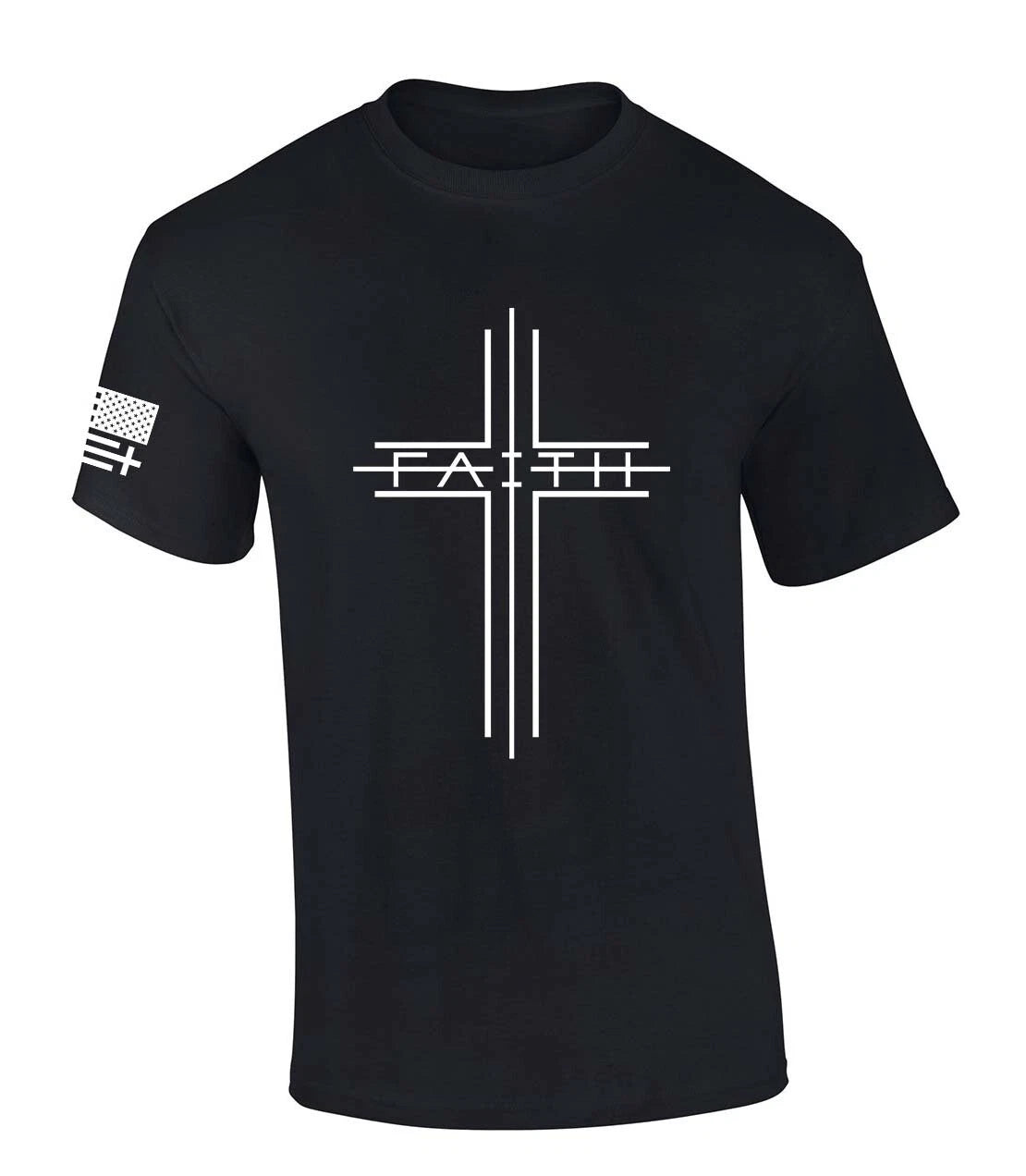 Trenz Shirt Company Mens Christian Tshirt Simple Faith Cross Jesus Christ Short