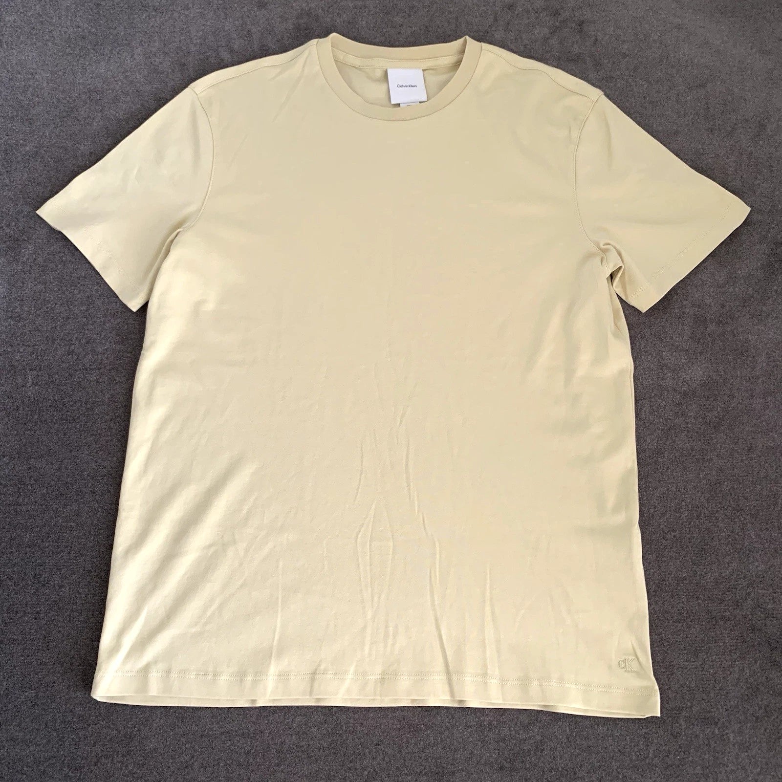 Calvin Klein Mens XL Short-Sleeve Supima Cotton Soft Interlock T-Shirt Parsnip