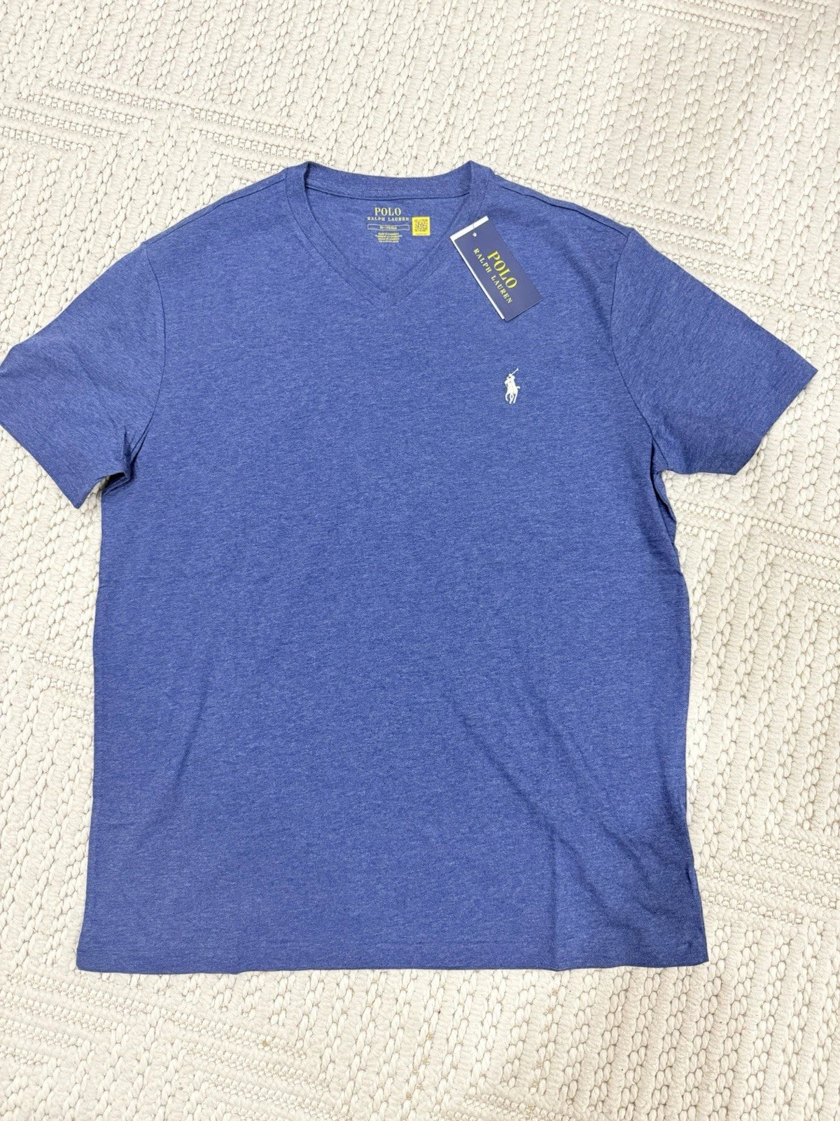 Polo Ralph Lauren Men’s Standard Fit Jersey V-Neck T-Shirt Blue Heather M NWT