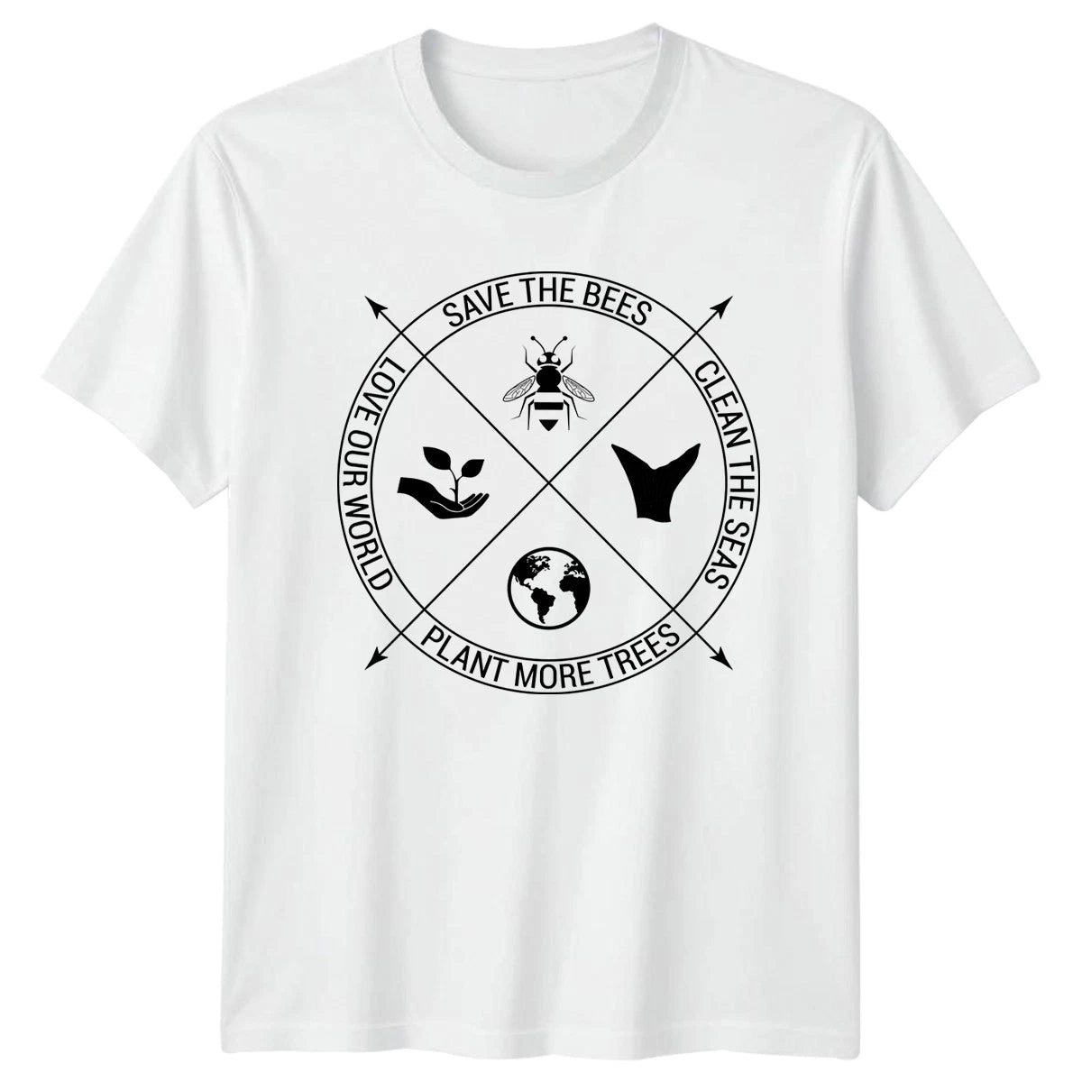 Save The Bees Clean The Seas T-Shirt Conservation Environmentalism
