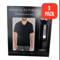 3-Pack Size XL BANANA REPUBLIC Men's V-Neck Tee Black 95% Cotton T-Shirt X-Large