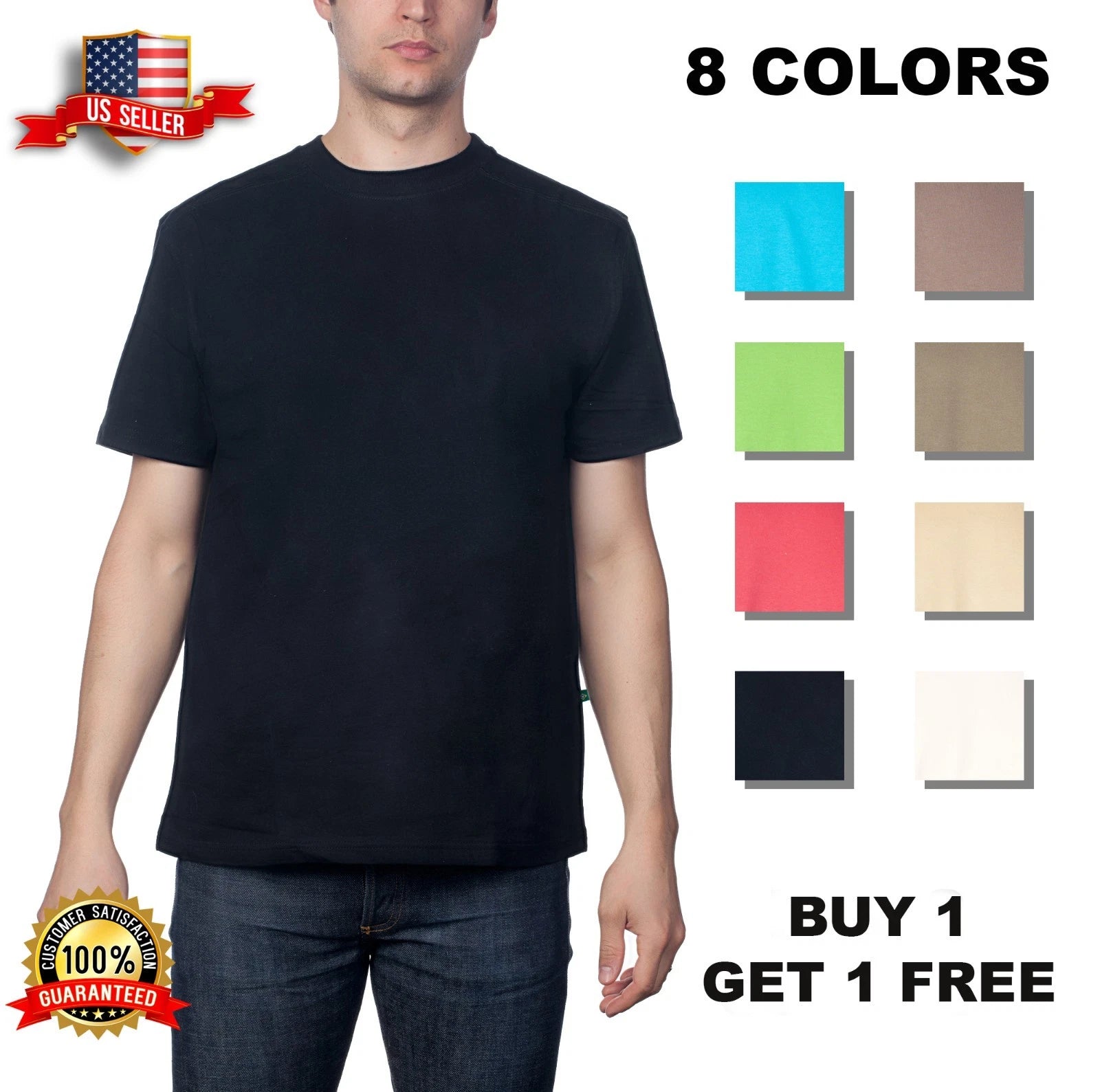 Hering Men's Basic 100% Brazilian Premium Cotton Regular Fit Crew-Neck T-Shirt