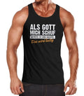 Mens Tank Top When God Created Me He Grinned Fun Shirt Saying Statement Irony
