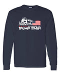 Trump Train All the Aboard Donald American Flag Men's LONG SLEEVE Tee Shirts1548