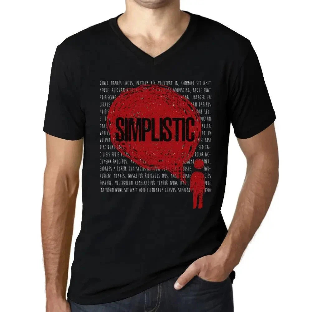 Men's Graphic T-Shirt V Neck Thoughts Simplistic Eco-Friendly Limited Edition