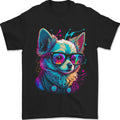 A Cute Chihuahua With Glasses Dog Mens T-Shirt 100% Cotton