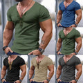 Top Gym Men Muscle Polyester Pullover Regular Short Sleeve Casual Classic