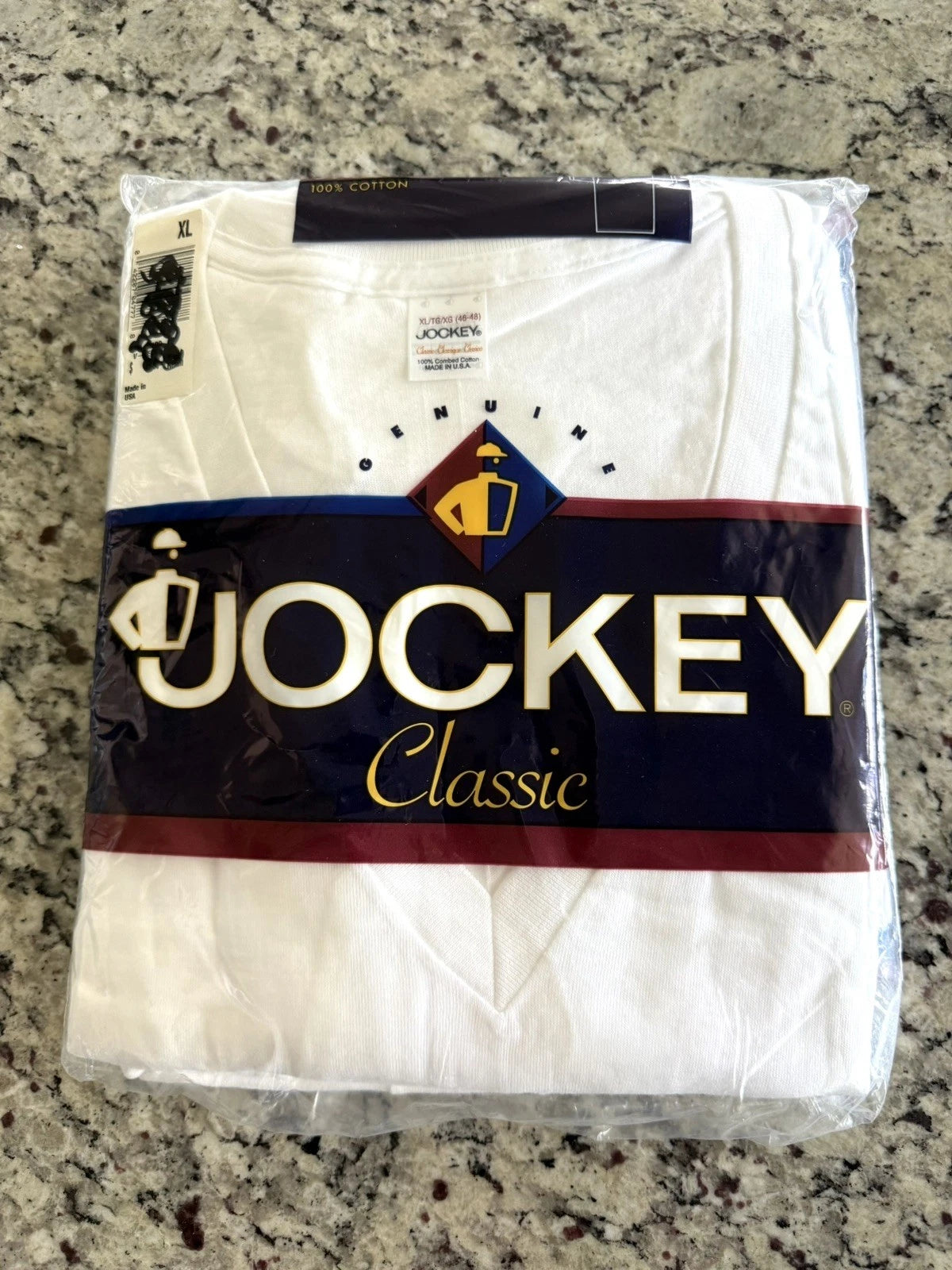 Jockey Classic Men's V-Neck T-Shirts 100% Cotton 3 PK Size XL White New