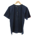 Simple Life Men’s Navy Henley Neck Tee M Cotton Stretch Short Sleeve AB Used