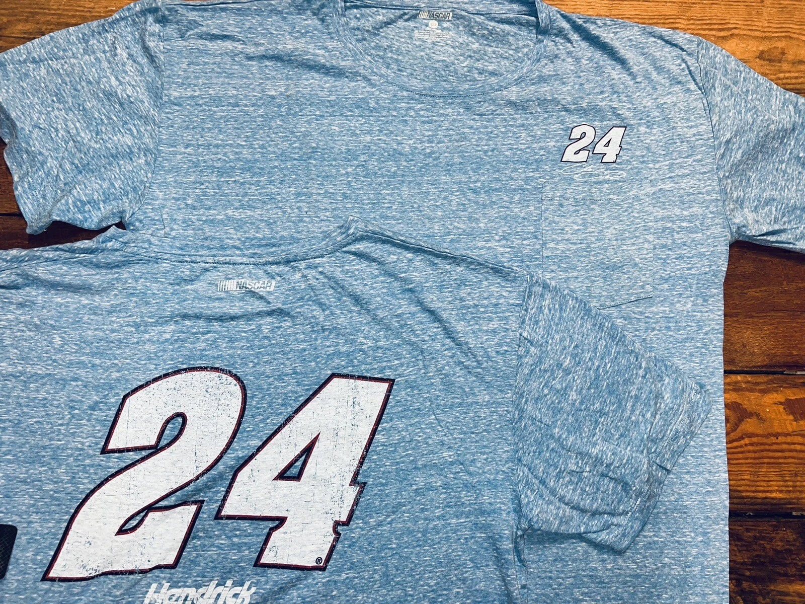 Chase Elliott #24 Nascar Super Soft Pocket Tee Heathered Blue Adult Large NWT