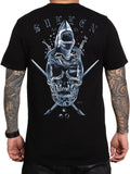 Sullen Men's Abis Badge Short Sleeve Premium T-shirt Shark and Skull Tattoo Tee