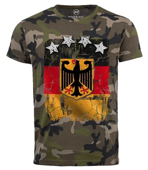 Cool men's camo shirt World Cup Germany football design stars T-shirt Neverless ®