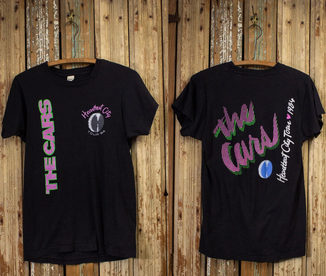 Vintage The Cars Heartbeat City Concert T Shirt 1984 Black