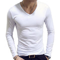 Men Muscle Slim Fit Shirts Long Sleeve Stretch T-Shirt Low Cut Undershirts AU