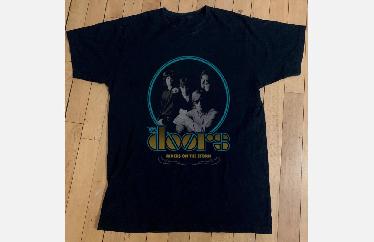 Rare The Doors Riders on the Storm T-shirt, Unisex Black T-shirt, Size S-5XL