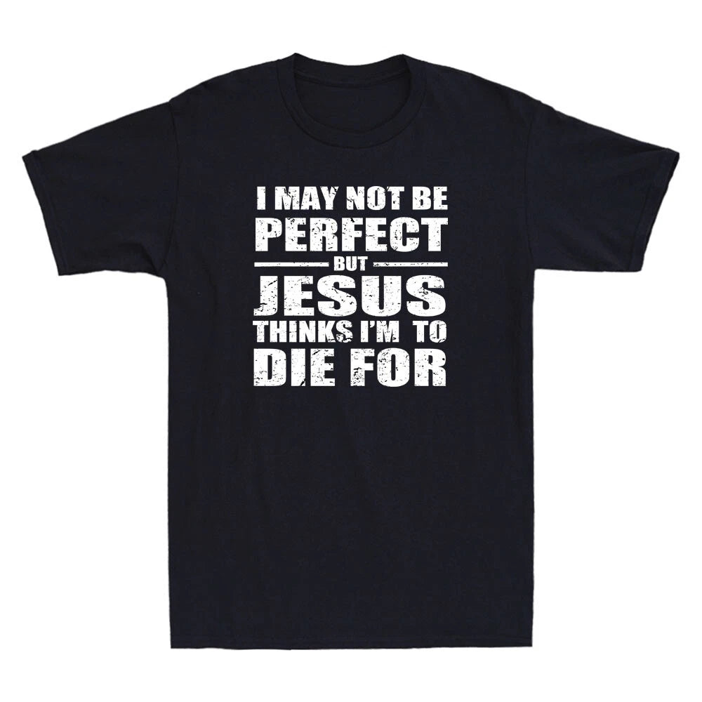 Not Perfect But Jesus Died for Me Funny Christian Saying Vintage Men's T-Shirt