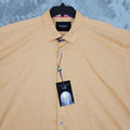 Maceoo Mens 4XL Orange Geometric Short Sleeve Shirt Casual Italian Cottton