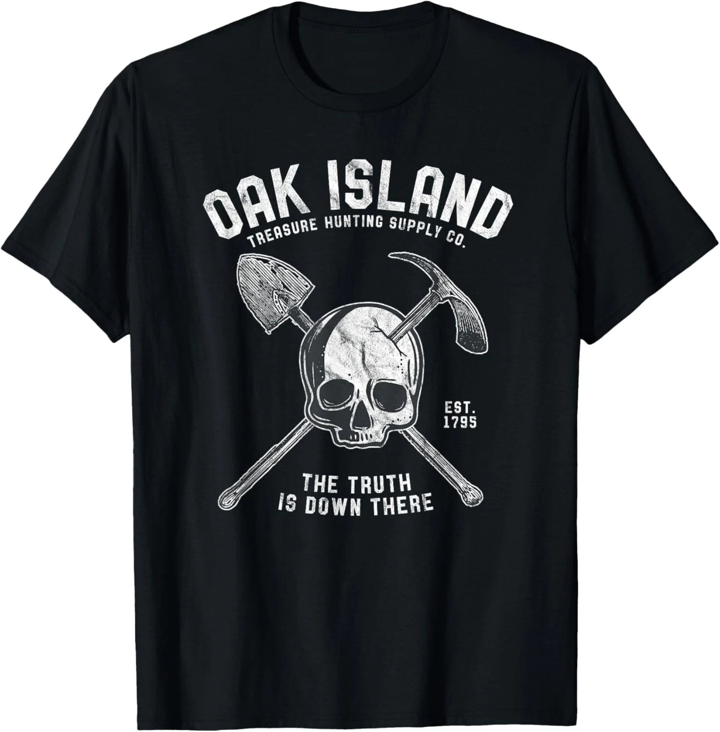 Oak Island Vintage Skull Templar Treasure Hunting Gift Unisex T-Shirt